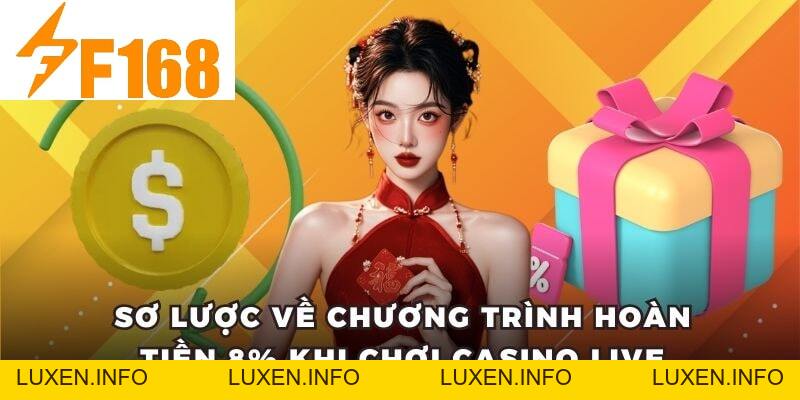 Hoàn Tiền 8% Khi Chơi Casino Live Mỗi Tối Tại F168 - luxen.info Hoàn Tiền 8% Khi Chơi Casino Live Mỗi Tối Tại F168 - luxen.info